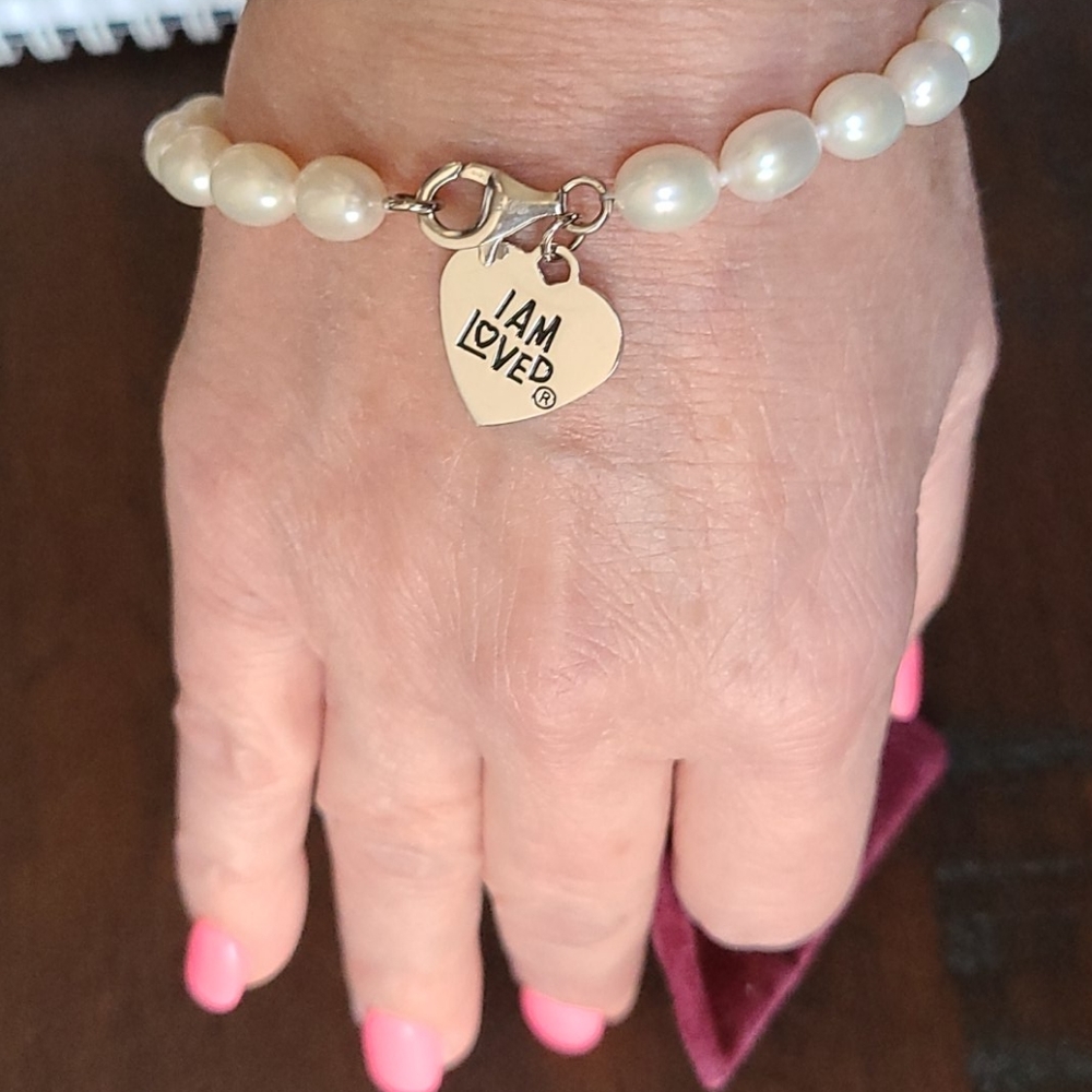 Helzberg Sterling and Freshwater Pearl Bracelet